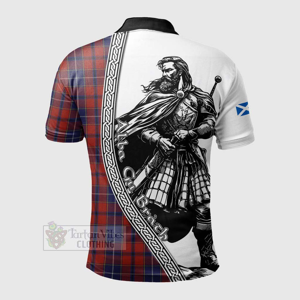Tartan Vibes Clothing Wishart Tartan Clan Crest Polo Shirt with Highlander Warrior Celtic Style