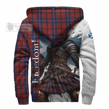 Tartan Vibes Clothing Wishart Crest Tartan Sherpa Hoodie Inspired by the Freedom of Scottish Warrior