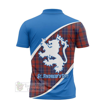 Tartan Vibes Clothing Wishart Family Crest Tartan Zipper Polo Shirt Celebrate Saint Andrew's Day in Style