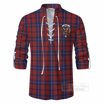 Tartan Vibes Clothing Wishart Tartan Ghillie Kilt Shirt with Family Crest DNA In Me Style