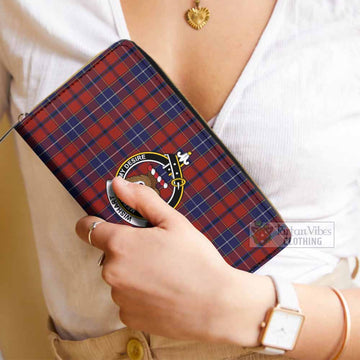 Tartan Vibes Clothing Wishart Tartan Women's Leather Wallet with Family Crest