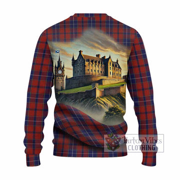 Tartan Vibes Clothing Wishart Tartan Family Crest Knitted Sweater with Scottish Ancient Castle Style
