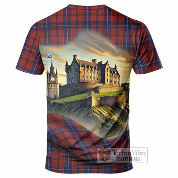 Tartan Vibes Clothing Wishart Tartan Family Crest T-Shirt with Scottish Ancient Castle Stype