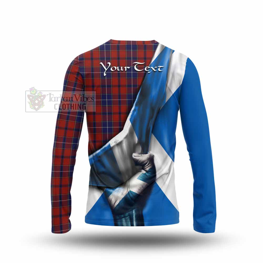 Tartan Vibes Clothing Wishart Tartan Long Sleeve T-Shirt with Family Crest Scotland Patriotic Style