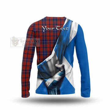 Tartan Vibes Clothing Wishart Tartan Long Sleeve T-Shirt with Family Crest Scotland Patriotic Style