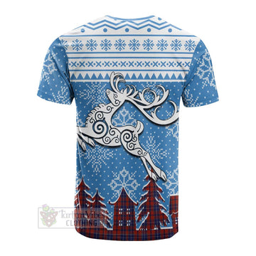 Tartan Vibes Clothing Wishart Clan Christmas Cotton T-shirt Celtic Reindeer Style