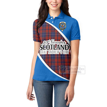 Tartan Vibes Clothing Wishart Family Crest Tartan Women's Polo Shirt Celebrate Saint Andrew's Day in Style