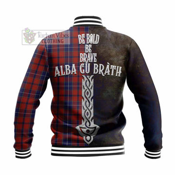 Wishart Tartan Family Crest Baseball Jacket Alba Gu Brath Be Brave Lion Ancient Style