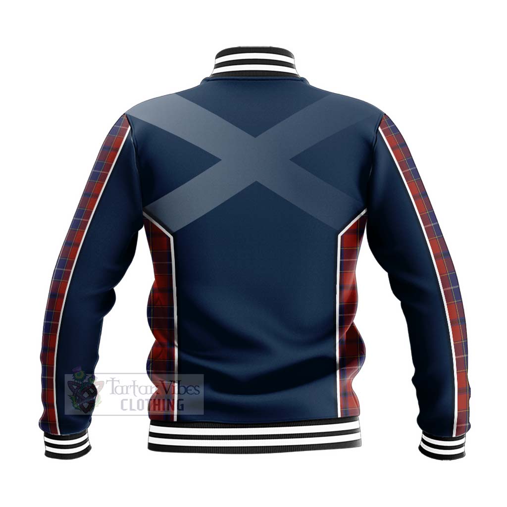 Tartan Vibes Clothing Wishart Tartan Baseball Jacket with Family Crest and Scottish Thistle Vibes Sport Style