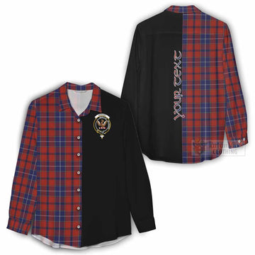 Tartan Vibes Clothing Wishart Tartan Women's Casual Shirt with Family Crest and Half Of Me Style