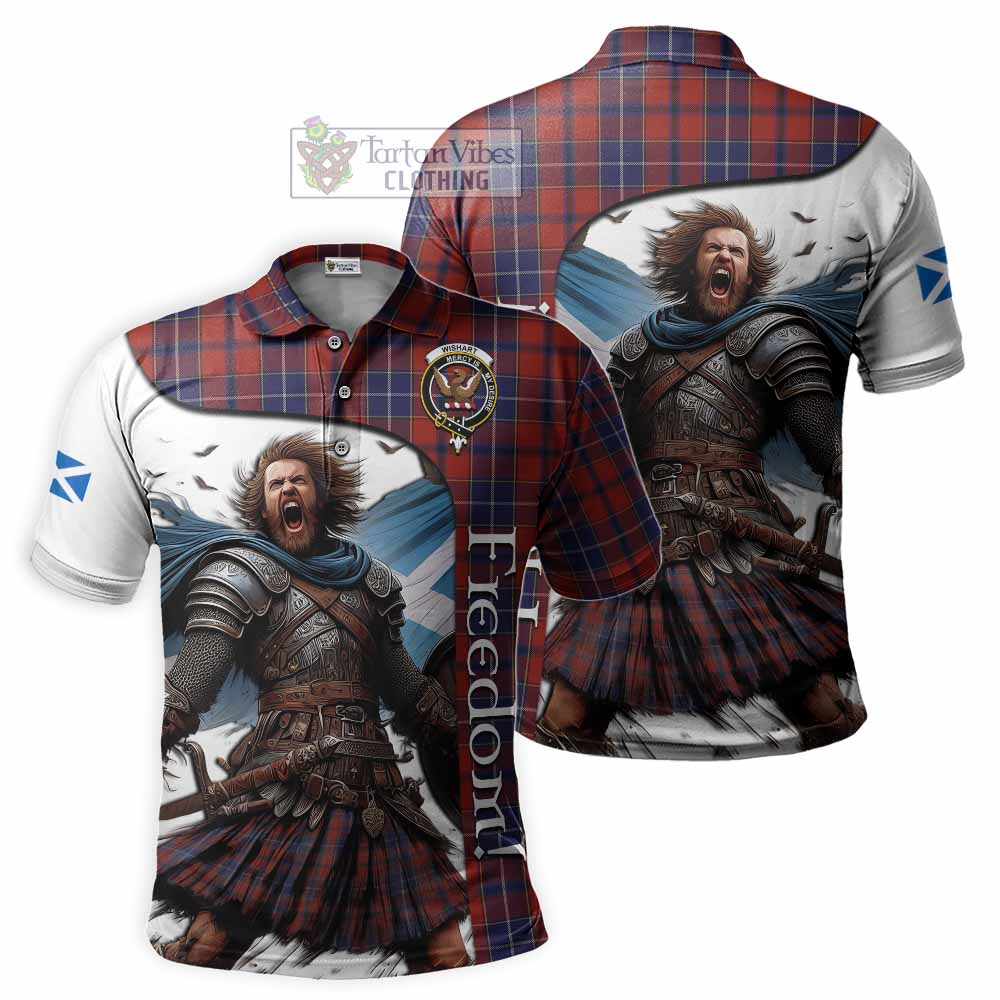 Tartan Vibes Clothing Wishart Crest Tartan Polo Shirt Inspired by the Freedom of Scottish Warrior