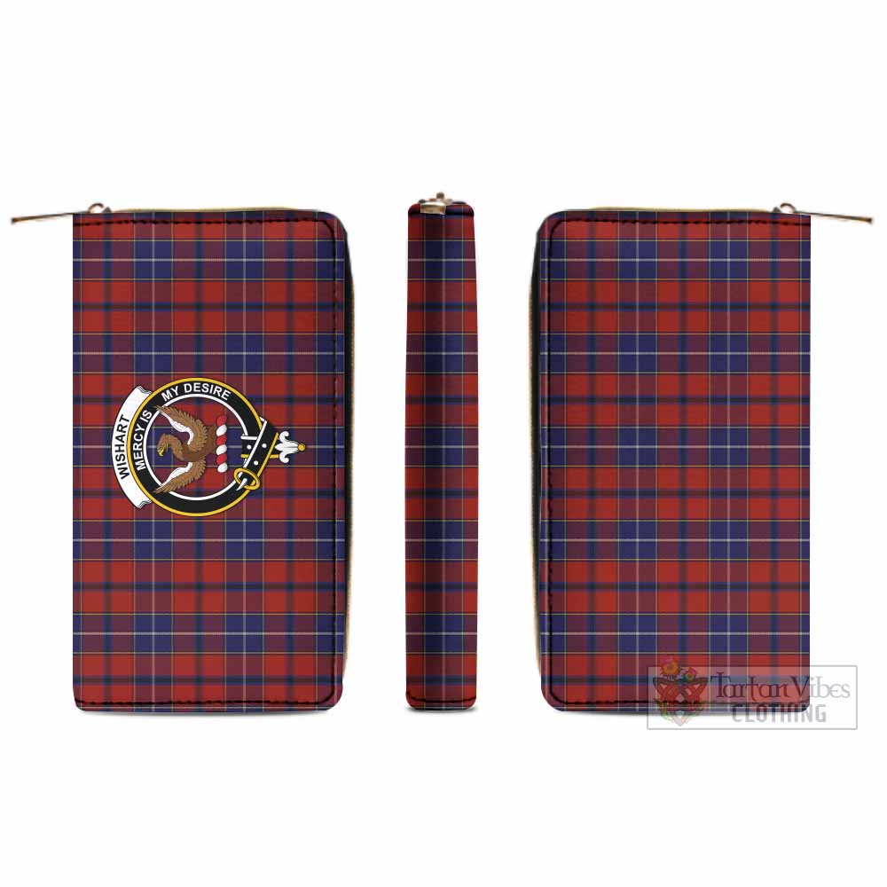 Tartan Vibes Clothing Wishart Tartan Women's Leather Wallet with Family Crest