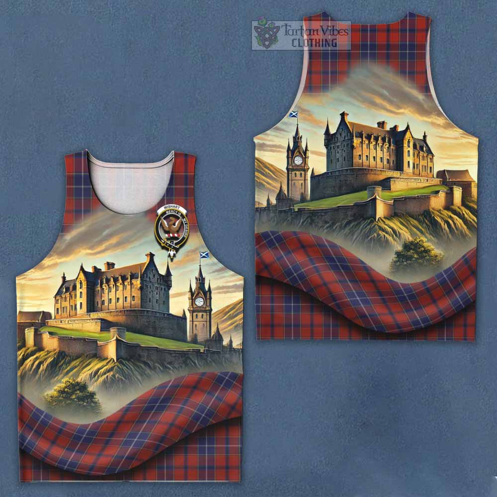 Tartan Vibes Clothing Wishart Tartan Family Crest Men's Tank Top with Scottish Ancient Castle Style