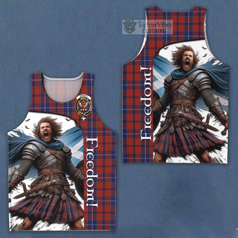 Tartan Vibes Clothing Wishart Crest Tartan Men's Tank Top Inspired by the Freedom of Scottish Warrior