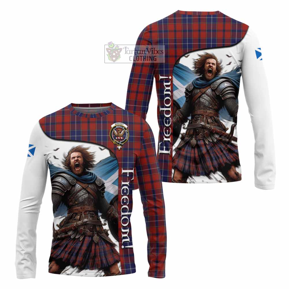 Tartan Vibes Clothing Wishart Crest Tartan Long Sleeve T-Shirt Inspired by the Freedom of Scottish Warrior