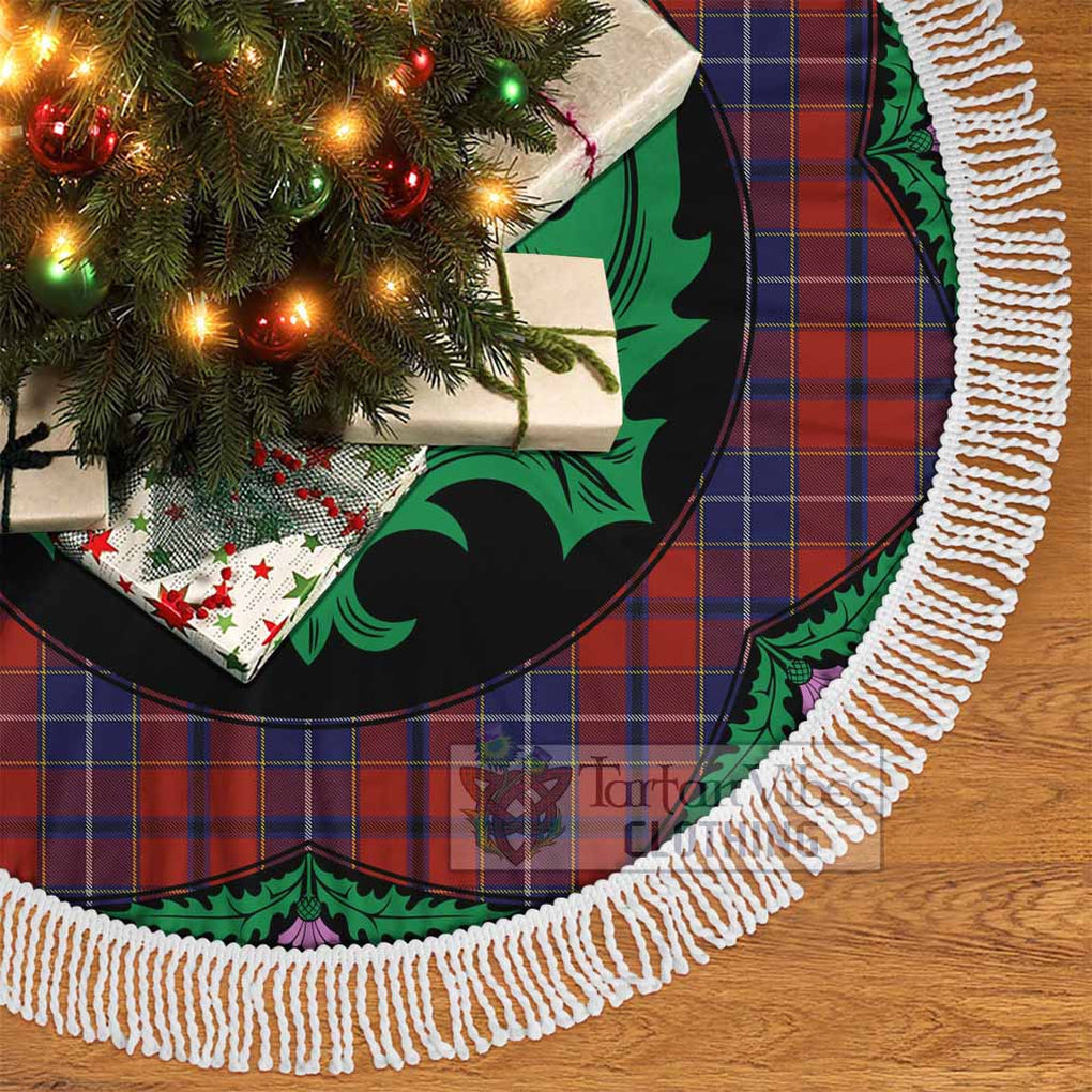 Tartan Vibes Clothing Wishart Tartan Christmas Tree Skirt Scottish Thistle Style