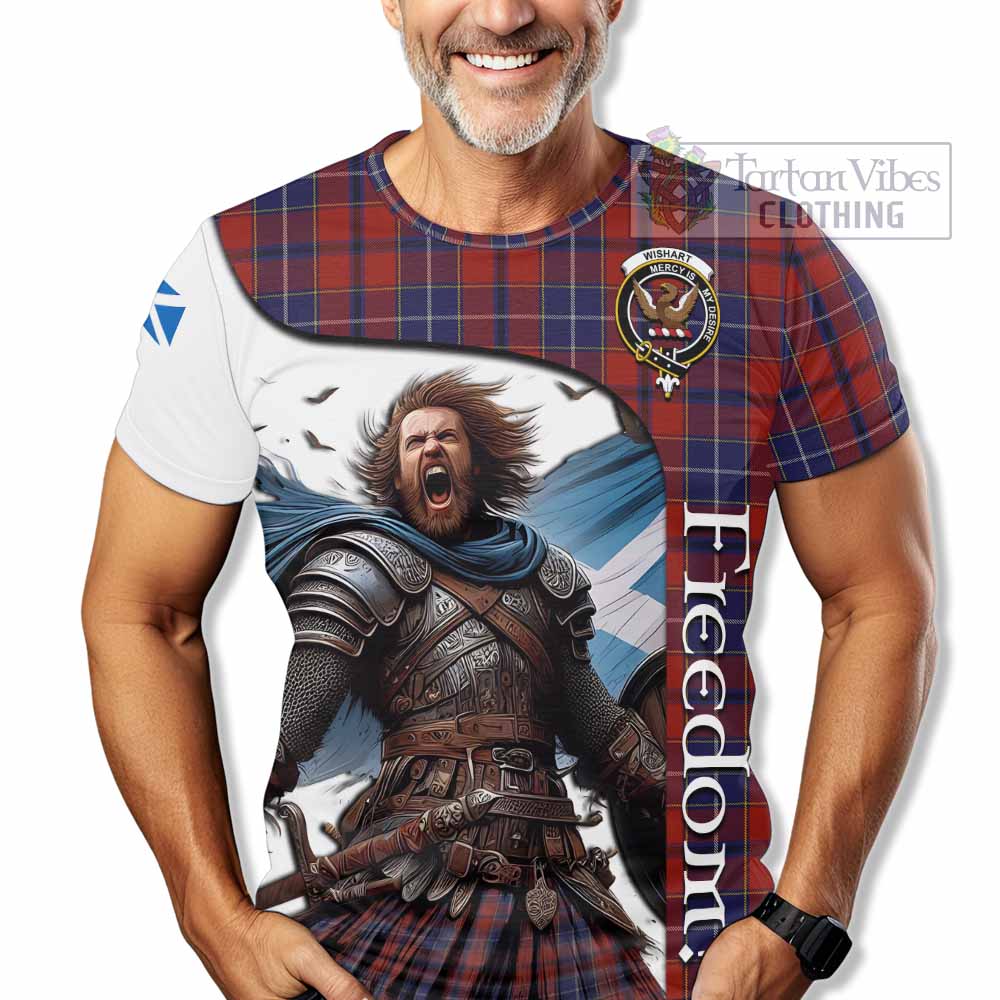 Wishart Crest Tartan T-Shirt Inspired by the Freedom of Scottish Warrior