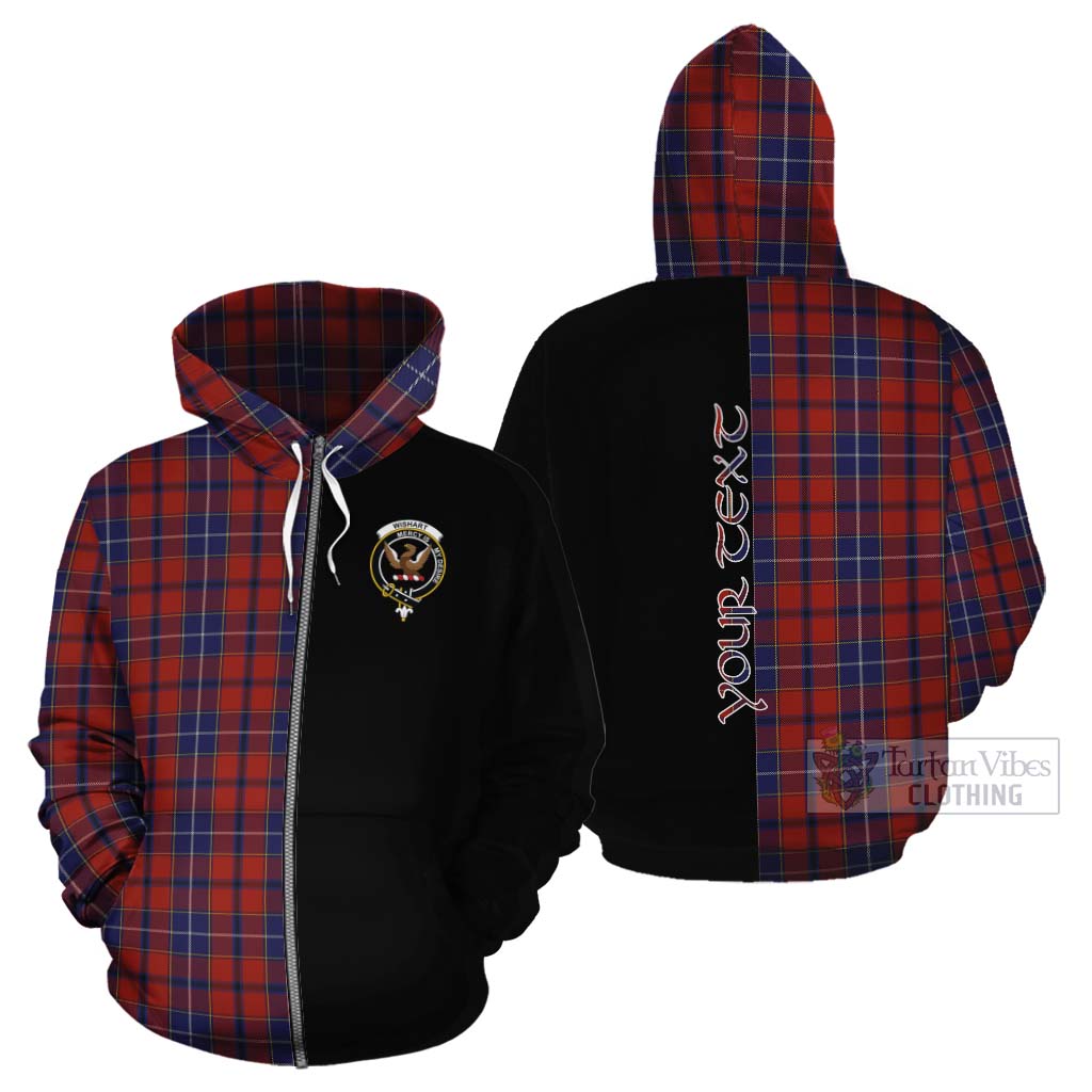 Tartan Vibes Clothing Wishart Tartan Cotton Hoodie with Family Crest and Half Of Me Style
