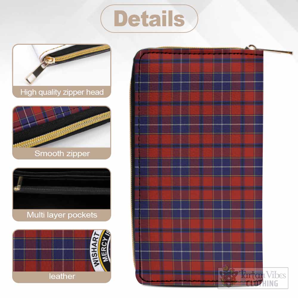 Tartan Vibes Clothing Wishart Tartan Women's Leather Wallet with Family Crest