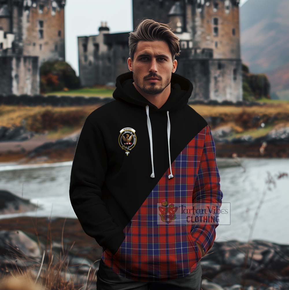 Tartan Vibes Clothing Wishart Tartan Cotton Hoodie with Family Crest and Military Logo Style