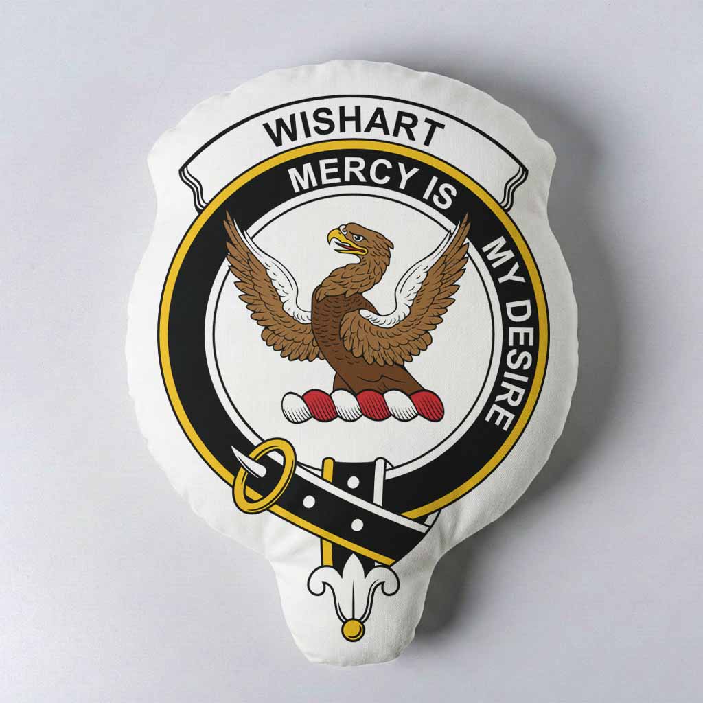 Wishart Clan Crest Shaped Throw Pillow, Scottish Clan Badge Decorative Pillow