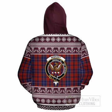 Wishart Clan Tartan Christmas Cotton Hoodie with Family Crest - Tartan Vibes Clothing
