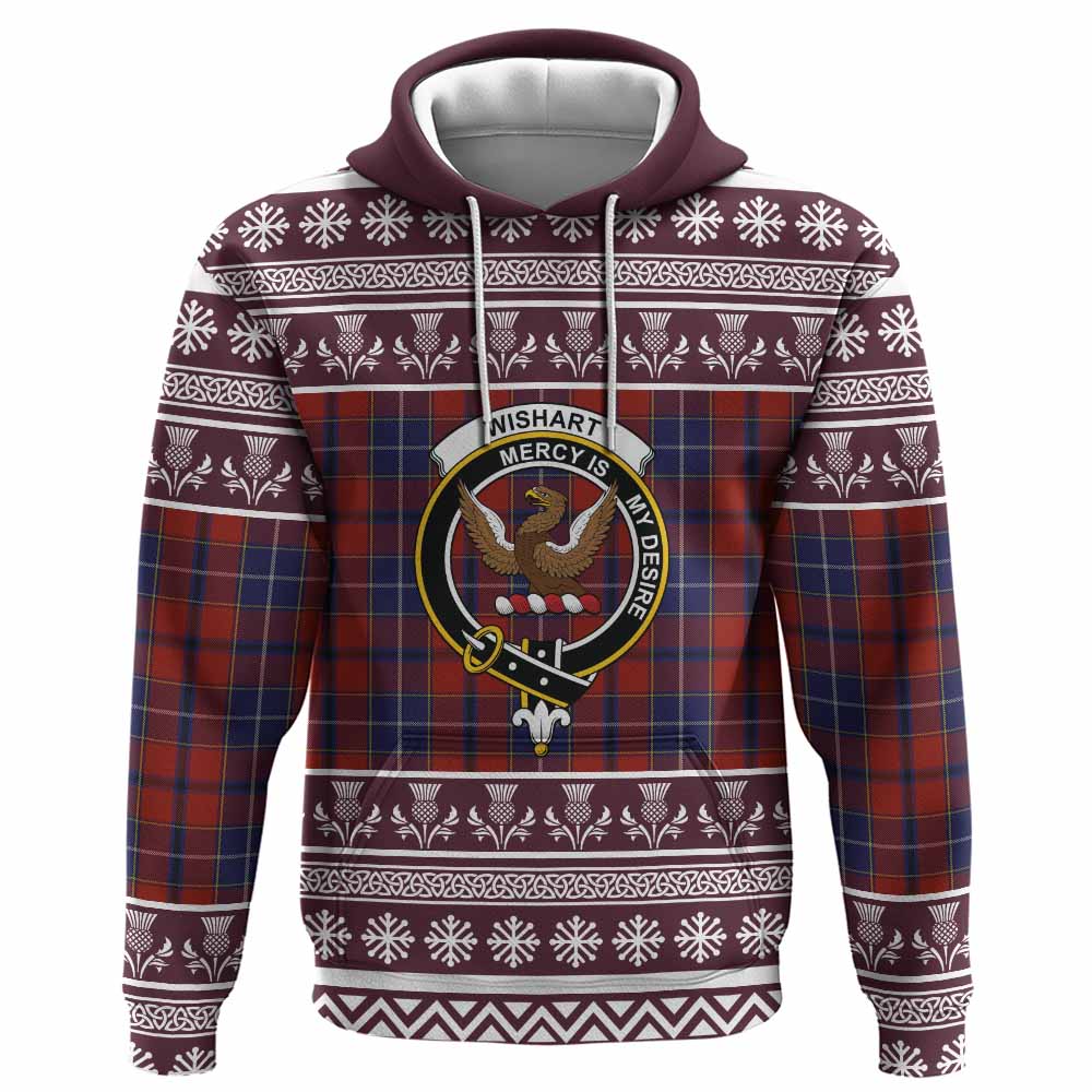 Wishart Clan Tartan Christmas Hoodie with Family Crest - Tartan Vibes Clothing