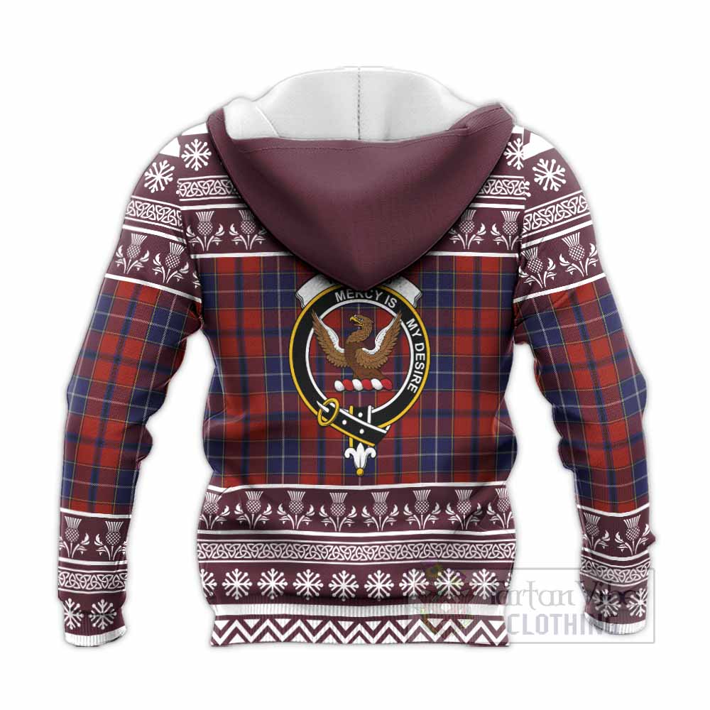Wishart Clan Tartan Christmas Knitted Hoodie with Family Crest - Tartan Vibes Clothing