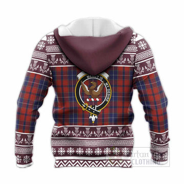 Wishart Clan Tartan Christmas Knitted Hoodie with Family Crest - Tartan Vibes Clothing