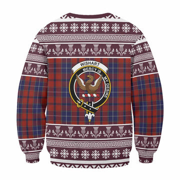 Wishart Clan Tartan Christmas Sweatshirt with Family Crest - Tartan Vibes Clothing