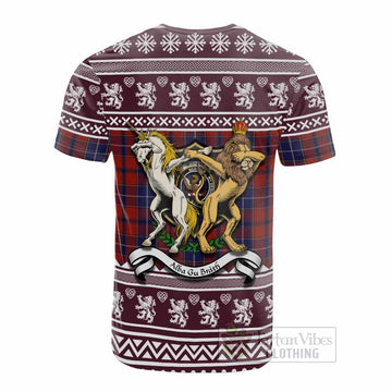 Wishart Clan Tartan Crest Christmas Cotton T-shirt Coat of Arms Funny Style