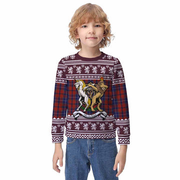 Wishart Clan Tartan Crest Christmas Kid Ugly Sweatshirt Coat of Arms Funny Style - Tartan Vibes Clothing