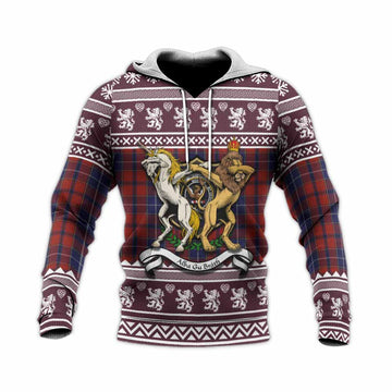 Wishart Clan Tartan Crest Christmas Knitted Hoodie Coat of Arms Funny Style - Tartan Vibes Clothing
