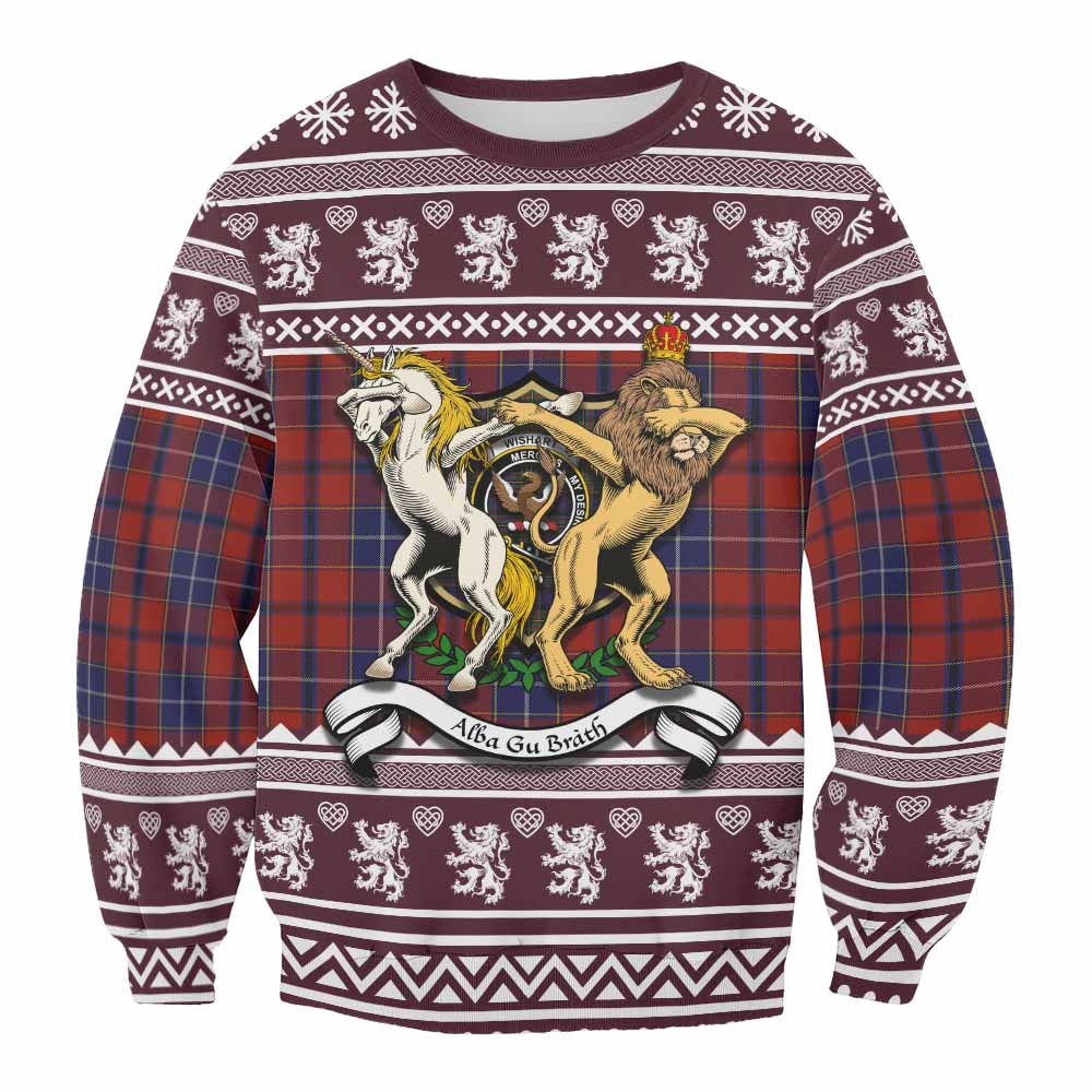Wishart Clan Tartan Crest Christmas Sweatshirt Coat of Arms Funny Style - Tartan Vibes Clothing