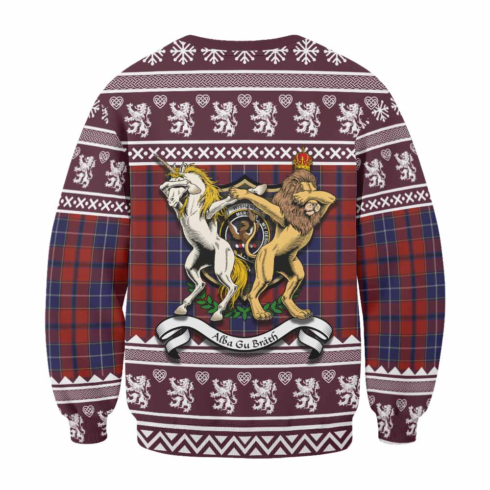 Wishart Clan Tartan Crest Christmas Sweatshirt Coat of Arms Funny Style - Tartan Vibes Clothing