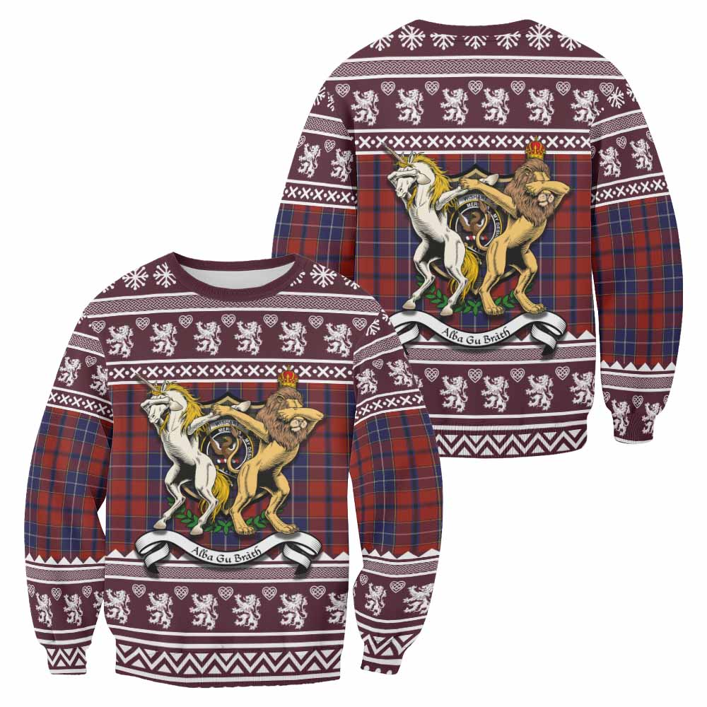 Wishart Clan Tartan Crest Christmas Sweatshirt Coat of Arms Funny Style - Tartan Vibes Clothing