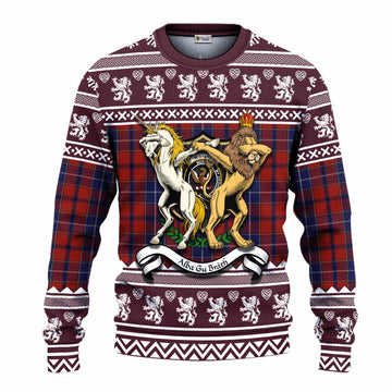 Wishart Clan Tartan Crest Christmas Ugly Sweater Coat of Arms Funny Style - Tartan Vibes Clothing
