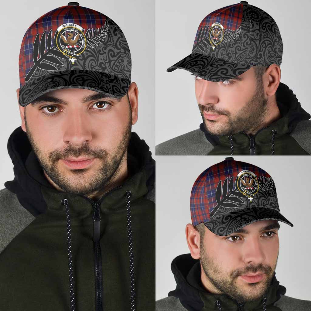 Wishart Crest Tartan Classic Cap with New Zealand Silver Fern Half Style