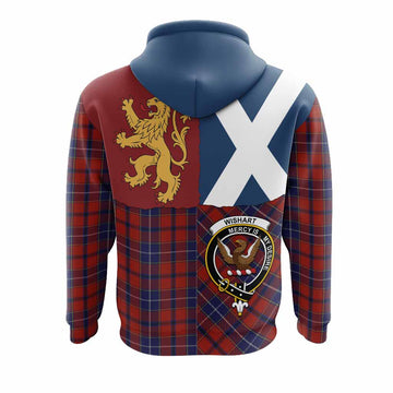 Wishart Crest Tartan Hoodie with Lion Rampant Saltire Style