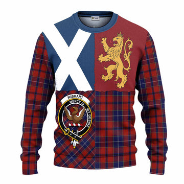 Wishart Crest Tartan Knitted Sweater with Lion Rampant Saltire Style