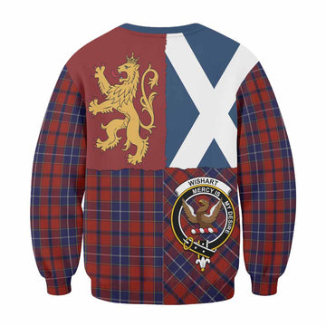 Wishart Crest Tartan Sweatshirt with Lion Rampant Saltire Style