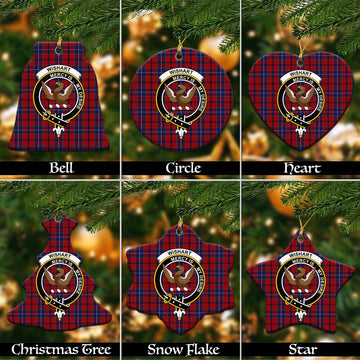 Wishart Dress Tartan Christmas Ornaments with Family Crest