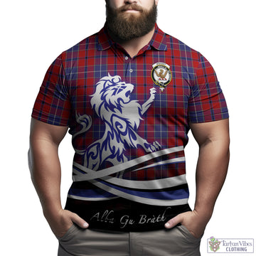 Wishart Dress Tartan Polo Shirt with Alba Gu Brath Regal Lion Emblem