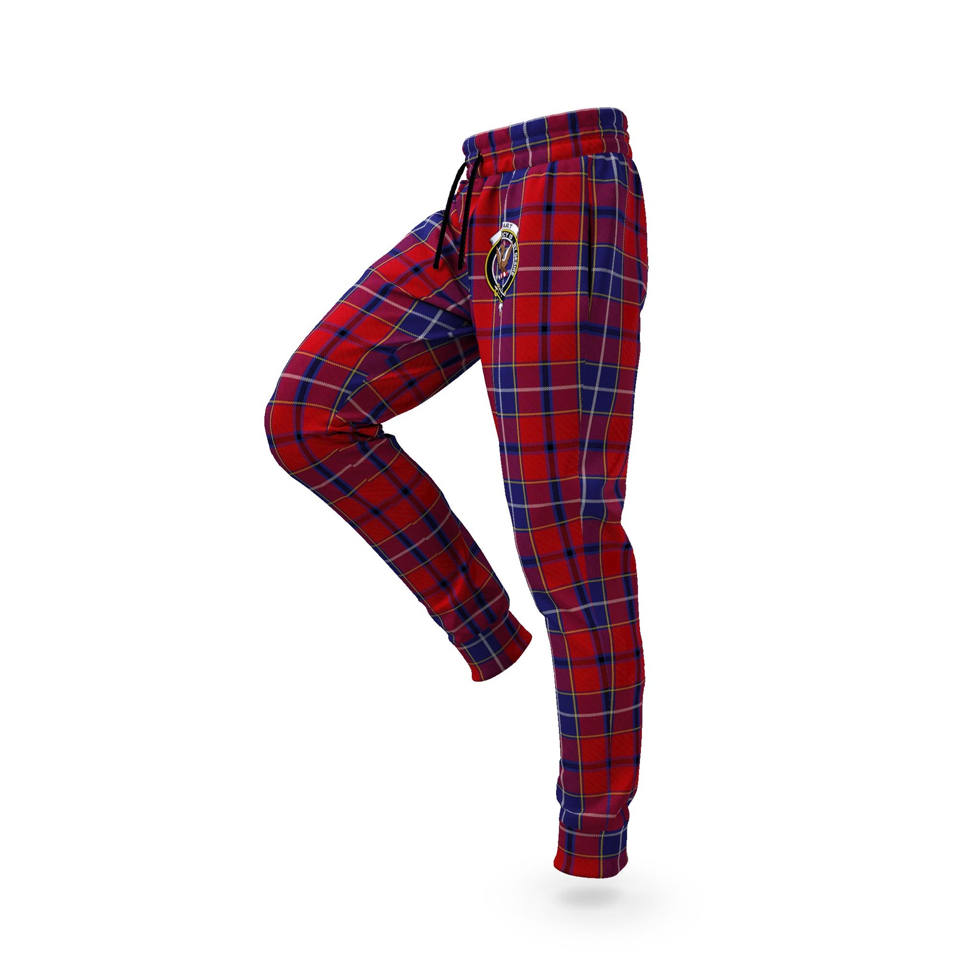 Wishart Dress Tartan Joggers Pants with Family Crest S - Tartanvibesclothing Shop