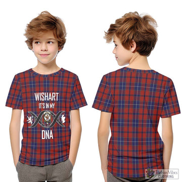 Wishart Tartan Kid T-Shirt with Family Crest DNA In Me Style Youth XL Size14 - Tartan Vibes Clothing