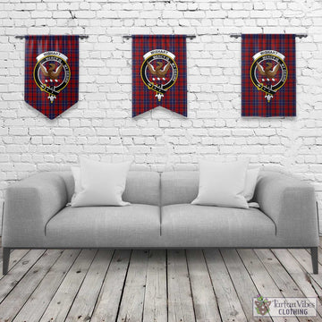 Wishart Tartan Gonfalon, Tartan Banner with Family Crest Rectangle - Tartan Vibes Clothing