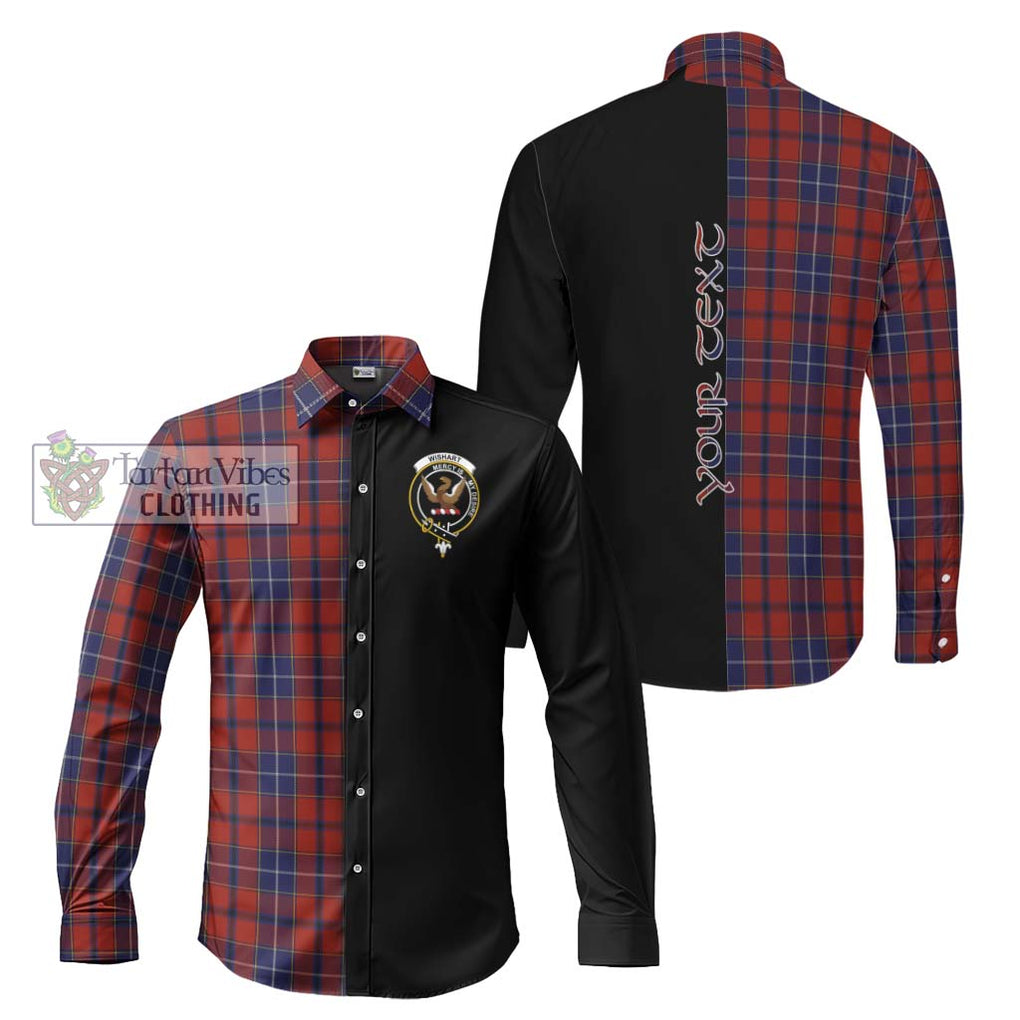 Wishart Tartan Long Sleeve Button Shirt with Family Crest and Half Of Me Style Men's Shirt S - Tartanvibesclothing Shop
