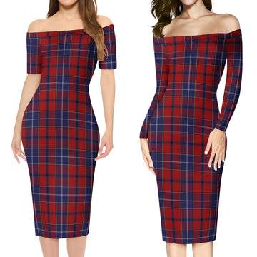 Wishart Dress Tartan Off Shoulder Lady Dress Women's Dress - Tartanvibesclothing