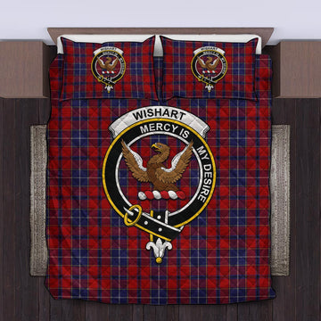 Wishart Tartan Quilt Bed Set with Family Crest