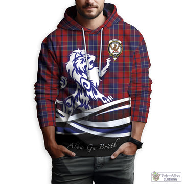 Wishart Tartan Hoodie with Alba Gu Brath Regal Lion Emblem Zip Hoodie - Tartan Vibes Clothing